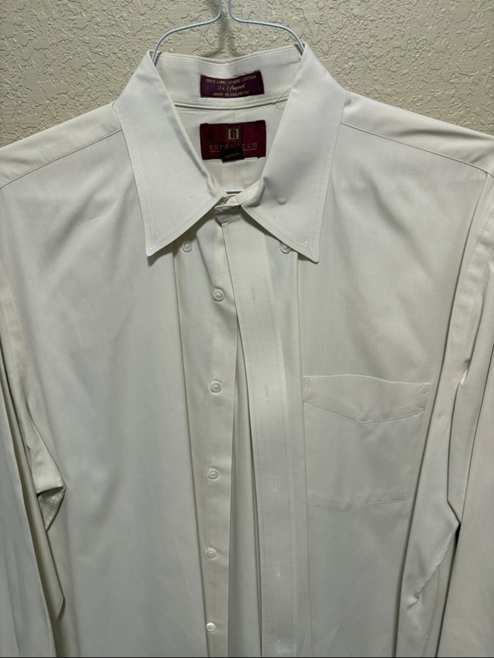 Nordstrom Men's Ecru 16-1/2 / 36 Long-Sleeve Dress Shirt